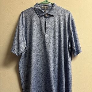 Peter Millar Men's Summer Comfort Short Sleeve Golf Shirt Blue, Size:L, EUC